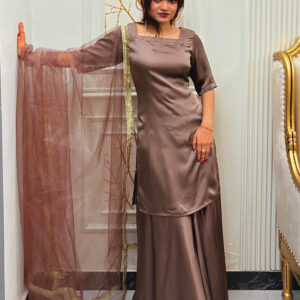 Noor-e-Abresham Brown Silk (3 Pcs Stitched)