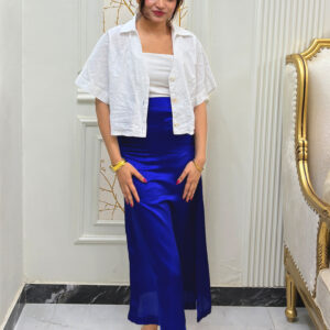 Fit Skirt Blue Silk (1 Pcs Customize Size)